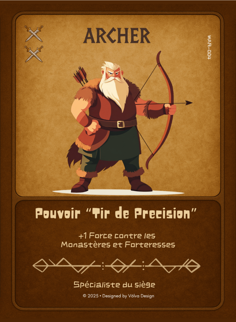 Illustration de l'archère viking précise et redoutable dans le jeu de cartes Valhalla’s Call