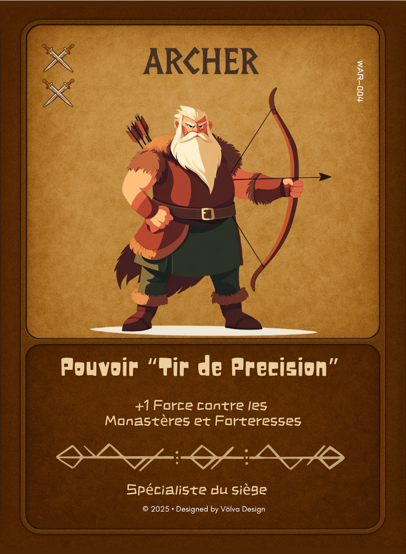 Illustration de l'archère viking précise et redoutable dans le jeu de cartes Valhalla’s Call