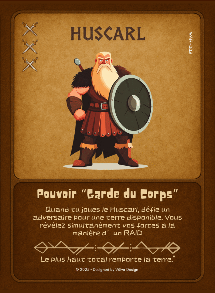 Illustration de la carte Olaf le Huscarl, personnage viking du jeu Valhalla’s Call