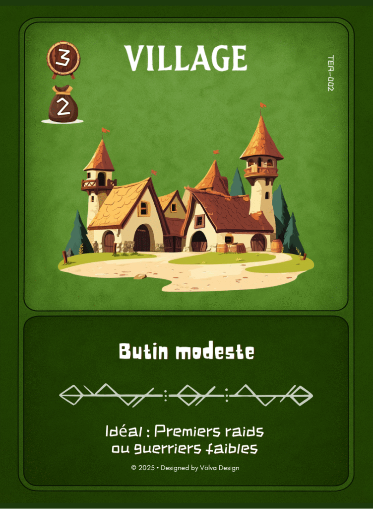 Illustration de la carte Village de Ravnsfjord dans le jeu de cartes Valhalla’s Call