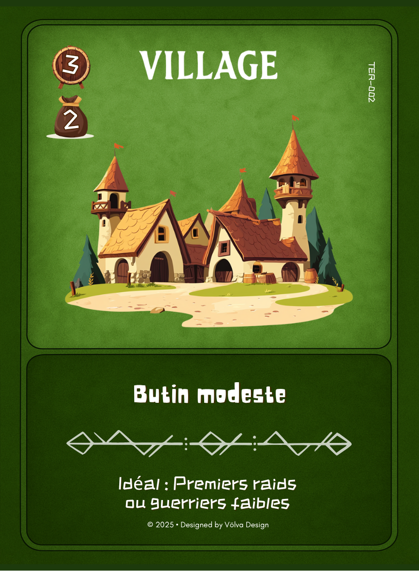 Illustration de la carte Village de Ravnsfjord dans le jeu de cartes Valhalla’s Call